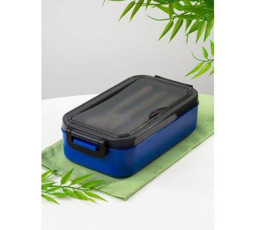 Ланчбокс Pranzo, синий с черным