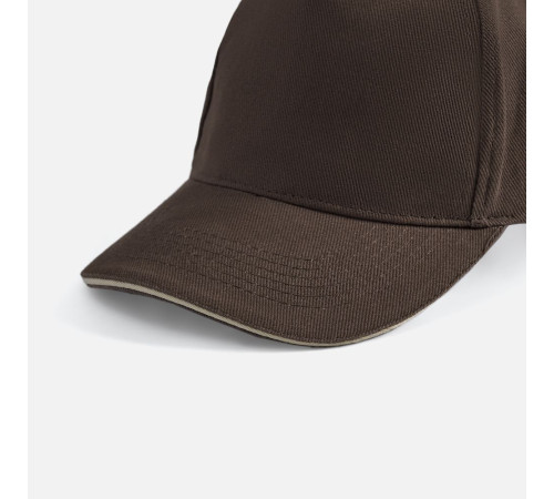 Бейсболка Long Beach, коричневая с бежевым
