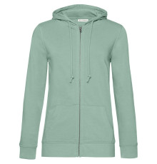 Толстовка на молнии с капюшоном женская BNC Inspire (Organic), серо-зеленая