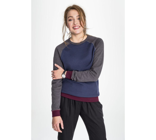 Толстовка унисекс Sandro, темно-синяя с черным меланжем