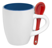 Кофейная кружка Pairy с ложкой, синяя с красной
