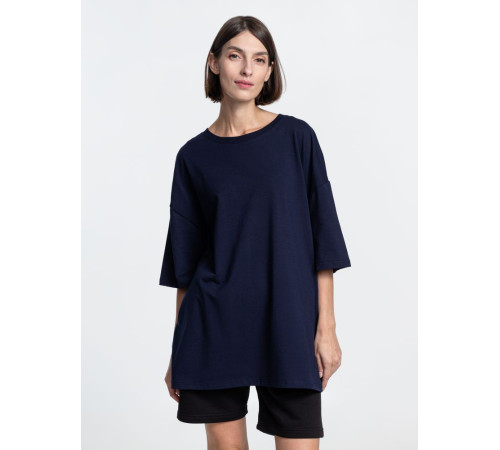 Футболка унисекс оверсайз Crosstown, темно-синяя