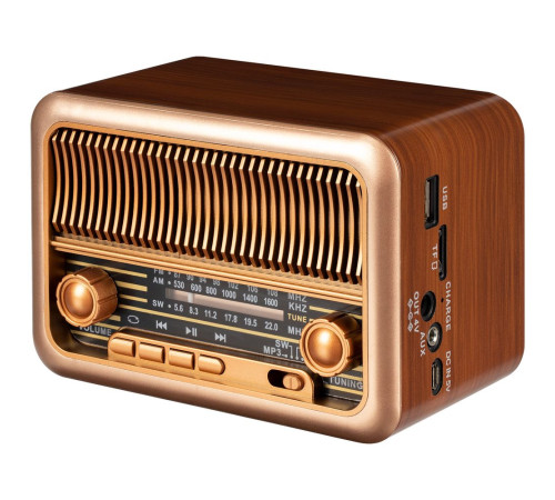 Bluetooth-колонка с радио Beatnik, коричневая