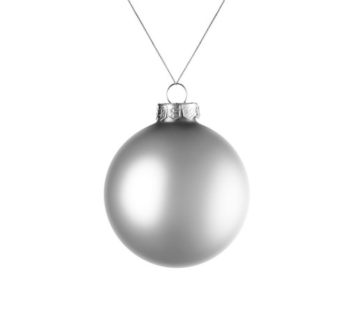Елочный шар Finery Matt, 8 см, матовый серебристый