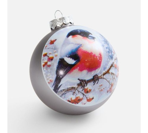 Елочный шар Finery Matt, 8 см, матовый серебристый