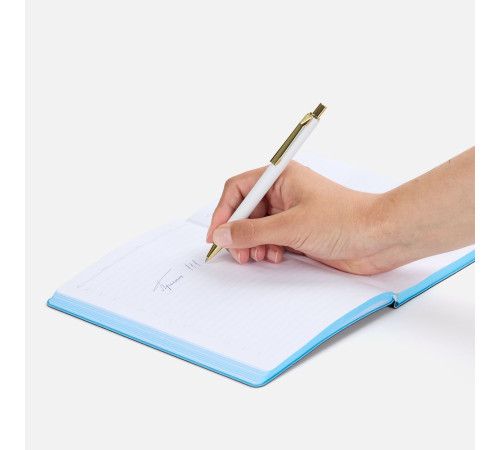 Ручка шариковая Lobby Soft Touch Gold, белая