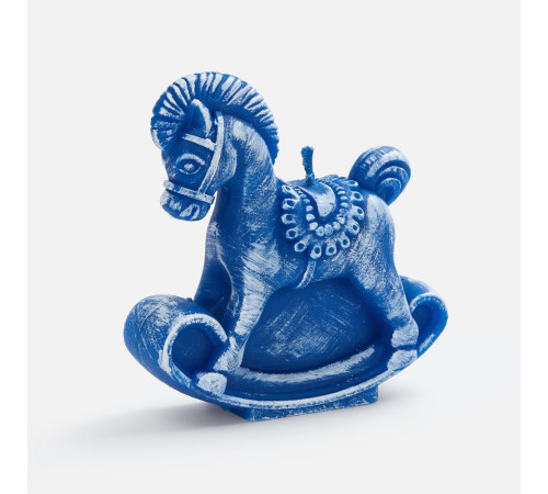 Свеча фигурная «Лошадка-качалка», синяя