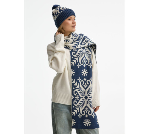 Шапка Wintertude, синяя с белым