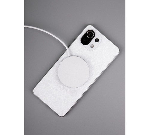 Беспроводное зарядное устройство с магнитами Magmate, серебристое