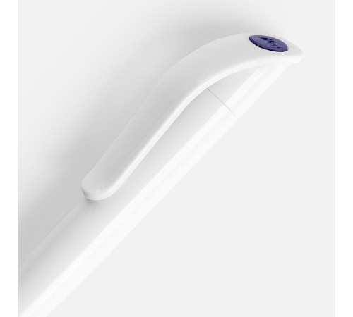 Ручка шариковая Grip, белая (молочная) с синим