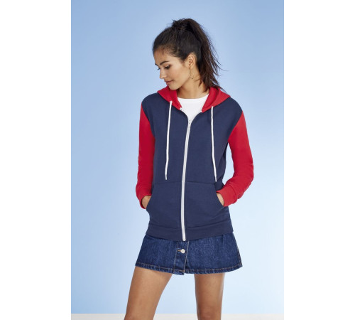 Толстовка на молнии Silver 280 темно-синяя с красным