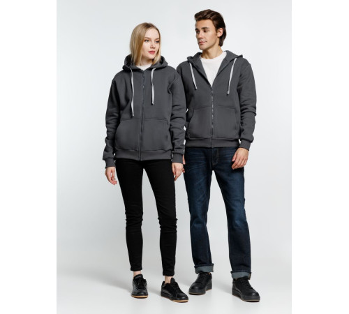 Толстовка на молнии с капюшоном Siverga Heavy, темно-серая (графит)