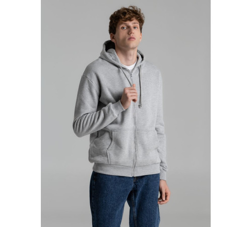 Толстовка на молнии с капюшоном Unit Siverga Heavy, серый меланж