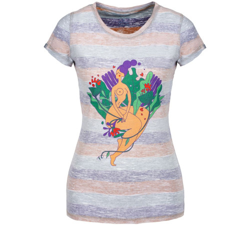 Футболка женская «Амазонка» двусторонняя, оранжевая с фиолетовым