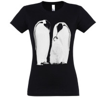 Футболка женская Like a Penguin, черная