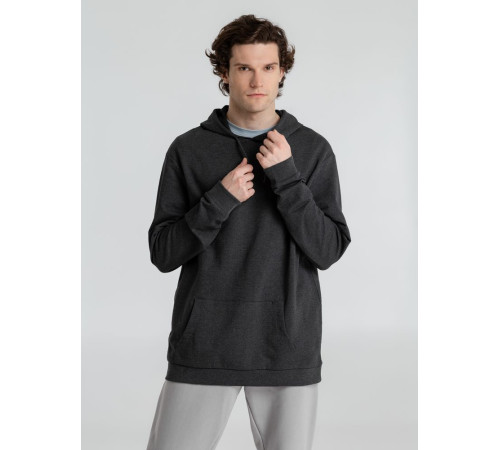Толстовка с капюшоном унисекс Hoodie, серый меланж (антрацит)