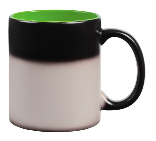 Кружка-хамелеон On Display, матовая, черная с зеленым
