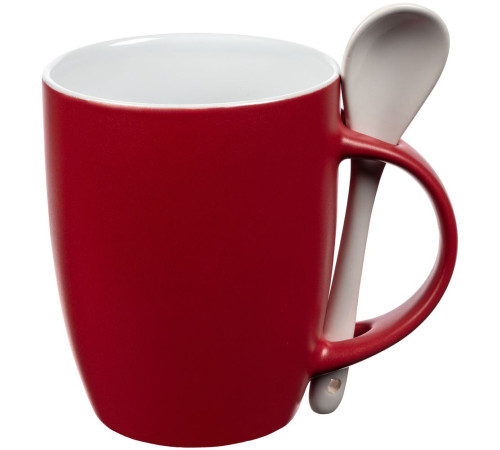 Кружка с ложкой Cheer Up, ver.2, красная