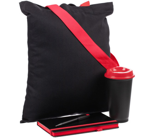Набор Velours Bag, черный с красным