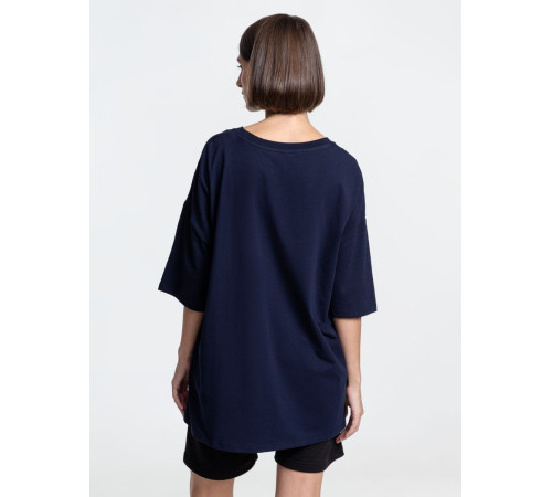 Футболка унисекс оверсайз Crosstown, темно-синяя