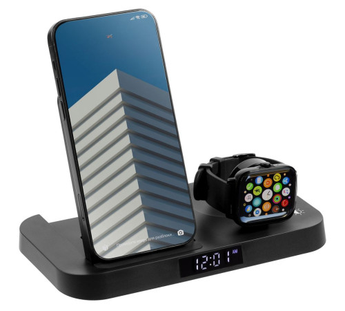 Зарядная станция с часами Clock Nest, черная