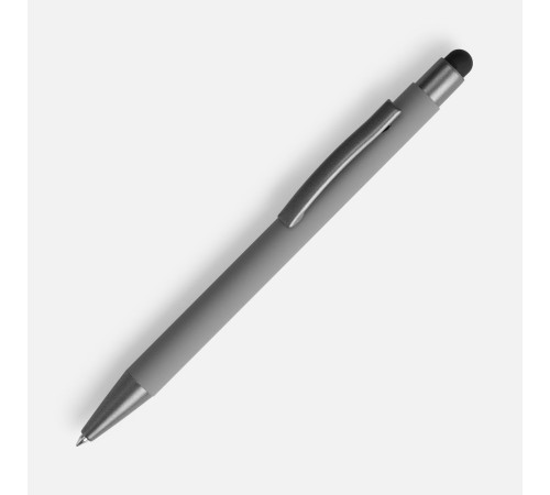 Ручка шариковая Atento Soft Touch со стилусом, серая