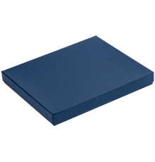 Коробка Overlap под ежедневник, аккумулятор и ручку, ver.2, синяя