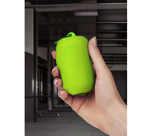 Охлаждающее полотенце Narvik в силиконовом чехле, зеленое яблоко
