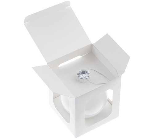 Елочный шар Finery Gloss, 10 см, глянцевый белый