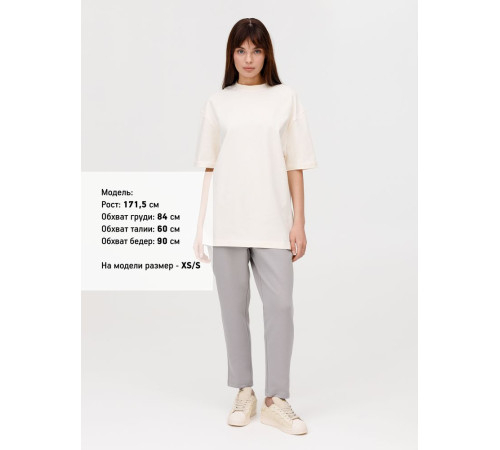 Футболка оверсайз унисекс Sideline, молочно-белая