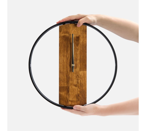 Часы Woodix, черные с коричневым