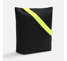 Шопер B5, черный с широкими желтыми ручками