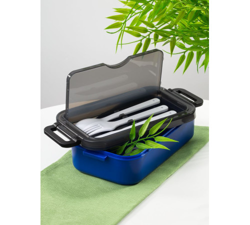 Ланчбокс Pranzo, синий с черным