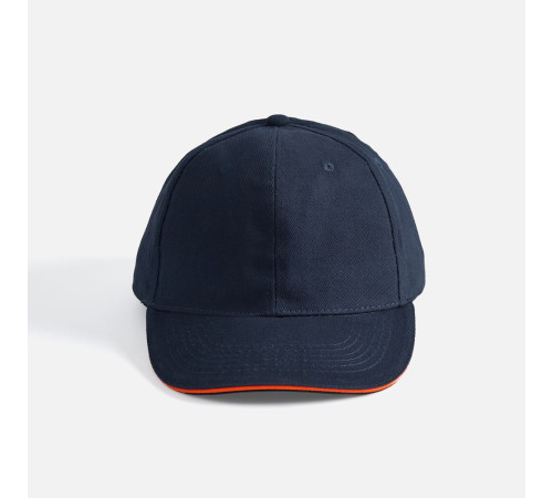 Бейсболка Buffalo, темно-синяя с неоново-оранжевым