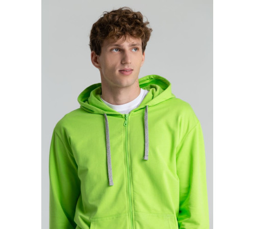 Толстовка на молнии с капюшоном Unit Siverga, зеленое яблоко
