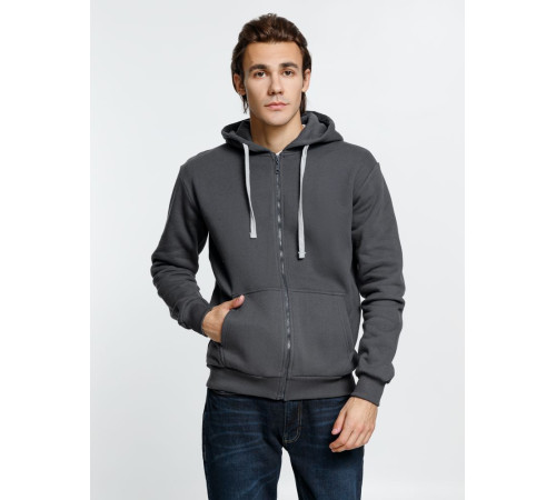 Толстовка на молнии с капюшоном Siverga Heavy, темно-серая (графит)