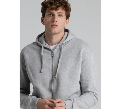 Толстовка на молнии с капюшоном Unit Siverga Heavy, серый меланж