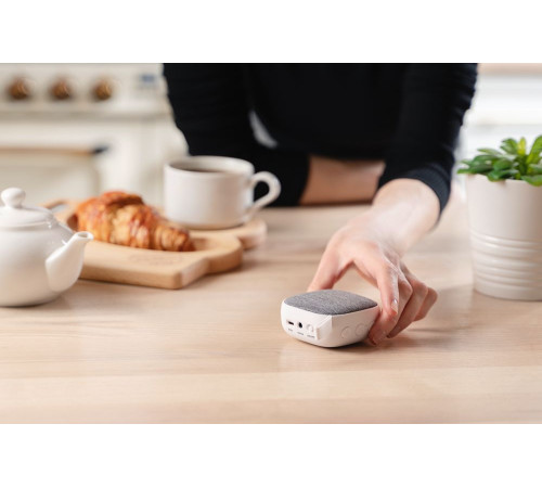 Беспроводная колонка Chubby, серая с голубым