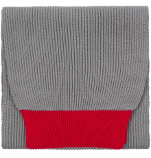 Шарф Snappy, светло-серый с красным