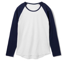 Футболка женская с длинным рукавом Milky Lsl, белая с темно-синим