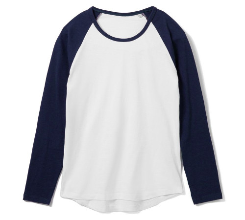 Футболка женская с длинным рукавом Milky Lsl, белая с темно-синим