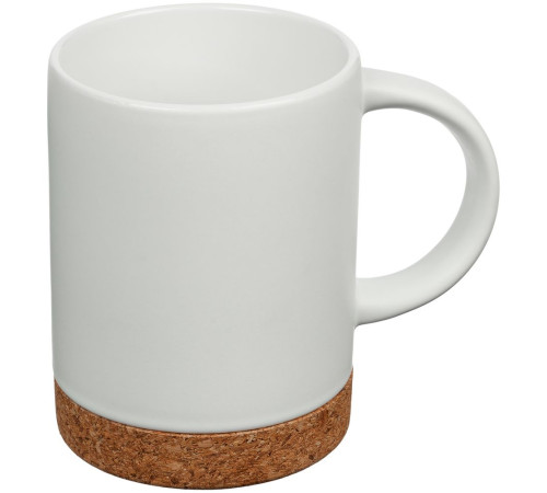 Кружка с пробковой подставкой Corky, белая