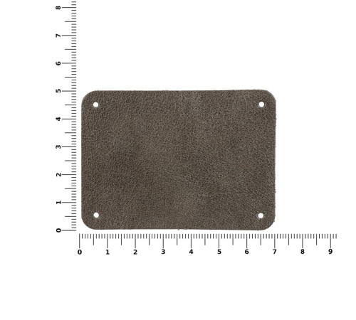 Лейбл кожаный Beta, XL, серый