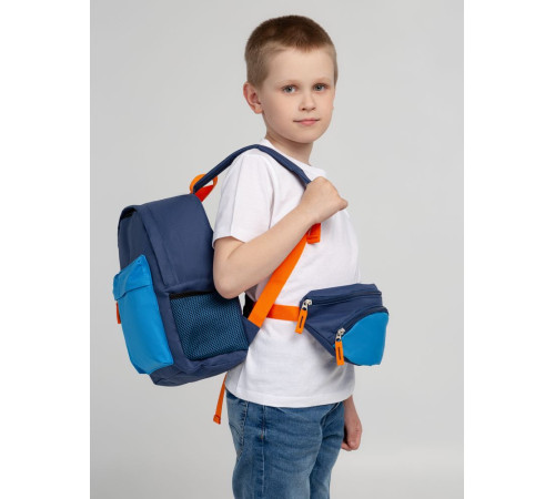 Поясная сумка детская Kiddo, синяя с голубым