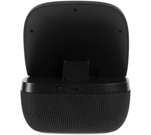 Колонка с беспроводной зарядкой Esca и подсветкой логотипа, черная