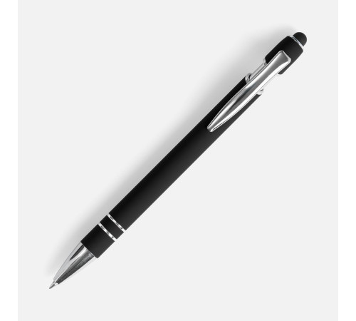 Ручка шариковая Pointer Soft Touch со стилусом, черная