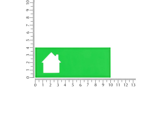 Лейбл из ПВХ с вырубкой «Дом», зеленый неон