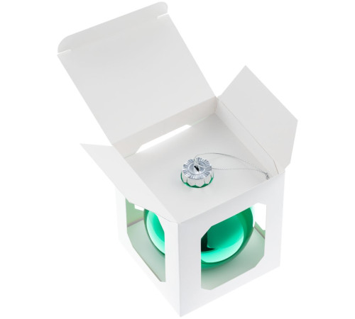 Елочный шар Finery Gloss, 10 см, глянцевый зеленый