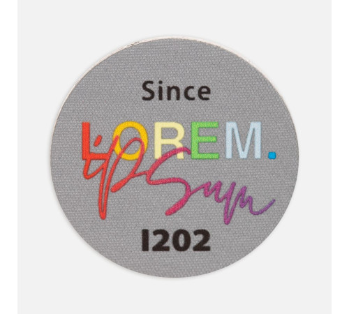 Наклейка тканевая Lunga Round, M, серая