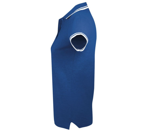 Рубашка поло женская Pasadena Women 200 с контрастной отделкой, ярко-синяя с белым